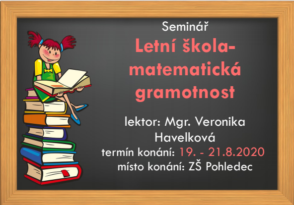 Letní škola – matematická gramotnost – 19. 8. – 21. 8. 2020 – pár volných míst